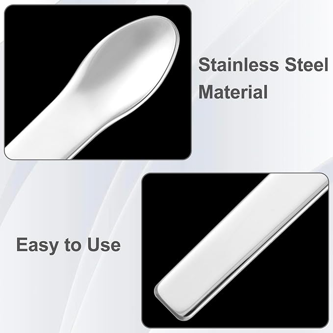 3pcs Mini Stainless Steel Makeup Spatula, Reusable Cosmetic Cream Spatulas Spoon, Skincare Scoop Applicator Facial Massage Beauty Tools for Mixing and Sampling Face Eye Cream- Silver