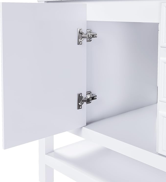 Montary 36" Bathroom Vanity Without Sink, Modern Stylish White Bathroom Storage Cabinet MDF, Freestanding Vanity with One Cabinet and Three Drawers, White (NOT Include Sink)