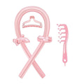 Satin Heatless Curling Rod-Heatless Curls Overnight – Hair Rollers & Hair Curlers to Sleep In – Hair Rollers for Blowout Look Long Hair – No Heat Damage, Comfortable for Night Use (Pink suit)