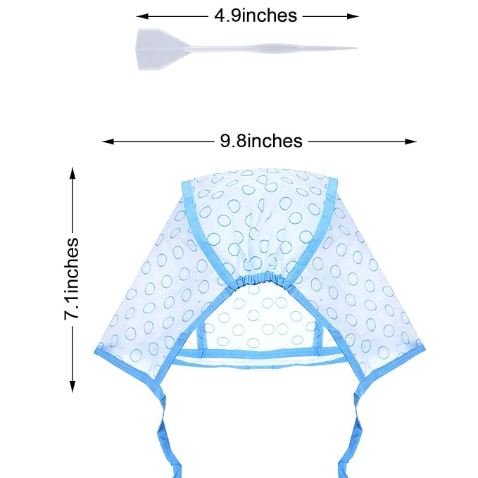 6 Pieces Highlighting Cap Hair Frosting Cap Highlight for Dye Color with Plastic Hooks Hair Coloring Salon Hairdressing Tool Kit Supplies(Blue)