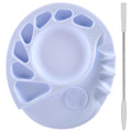 5-In-1 Silicone Makeup Palette Cosmetic Palette, Multifunction Makeup Mixing Palette with Spatula Tool For Nail Art, Eye Shadow, Eyelash Glue Foundation Color Palette Light Blue