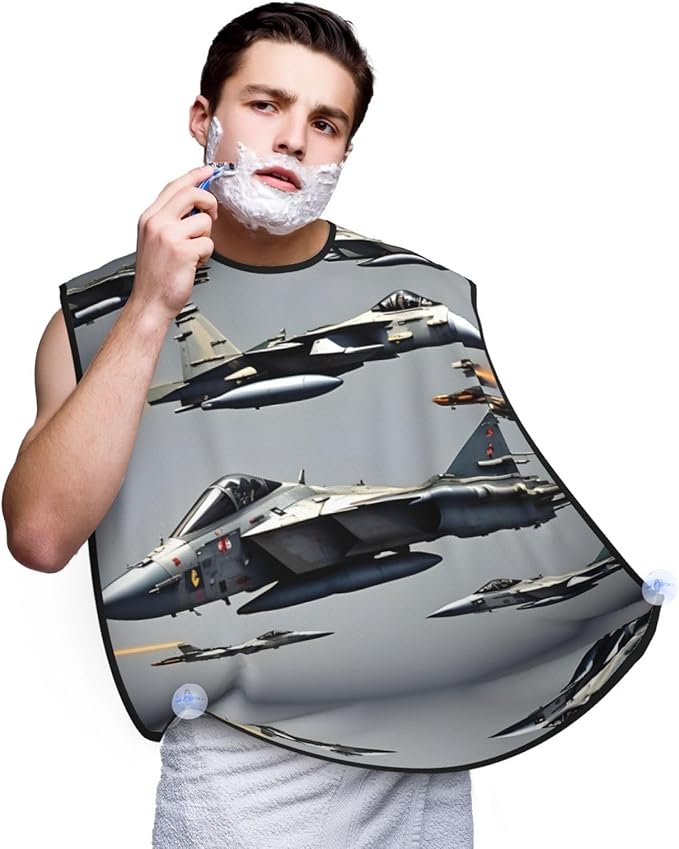 Fall Pumpkin Print Beard Bib Shaving Apron, Beard Hair Trimming Cape Gift For Dad