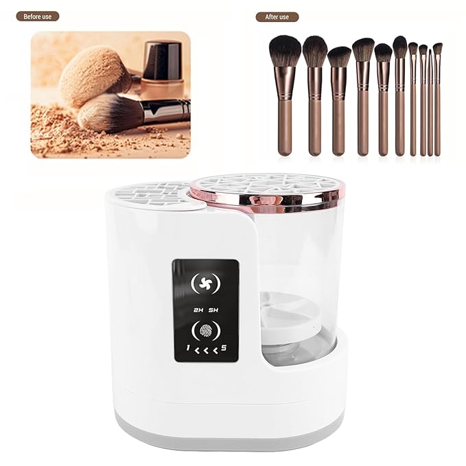 Timer Electric Makeup Brush Cleaner, Detachable USB Cosmetic Brushes Cleaner Tool, Portable Automatic Makeup Brush Cleaner Dryer Machine for Various Sizes of Brushes