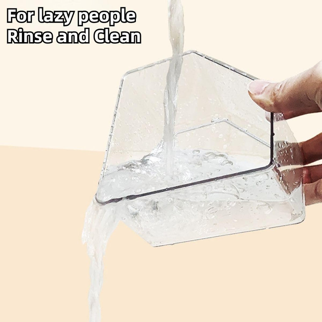 Hamster Sand Bath Box Container, Small Pet Sandbox Lid Design Take Bath Wooden Sandbox Dust Bath, Transparent Bathroom & Digging Box Acrylic Syrian Hamster Litter Box Small Animal Accessories (B)