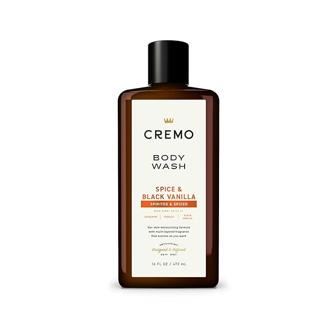 Cremo Body Wash for Men, Rich-Lathering Spice & Black Vanilla, 16 Fl Oz