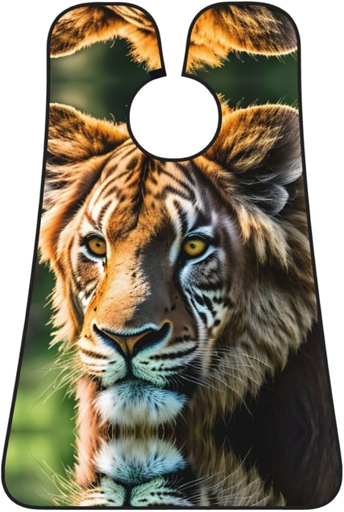 African Animals Print Beard Bib Apron For Men, Beard Hair Catcher For Men Shaving Trimming,Beard Cape Cloth