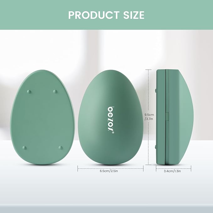 BEZOX Nano Glass Foot File Callus Remover with Cover – Gentle Glass Foot Pumice Stone, Effective Feet Scrubber for Dead Skin, and Portable Pedi Egg Foot Care Tool - Green