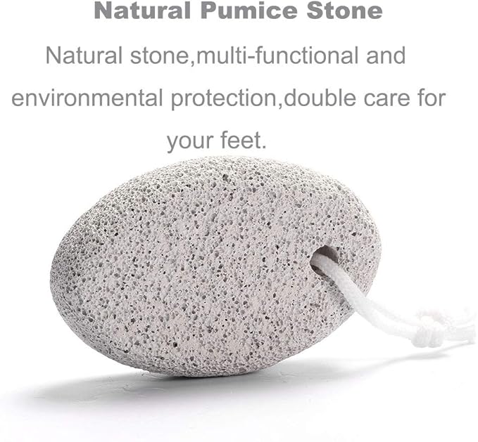Natural Foot Pumice Stone for Feet, Borogo 2-Pack Lava Pedicure Tools Hard Skin Callus Remover for Feet and Hands - White
