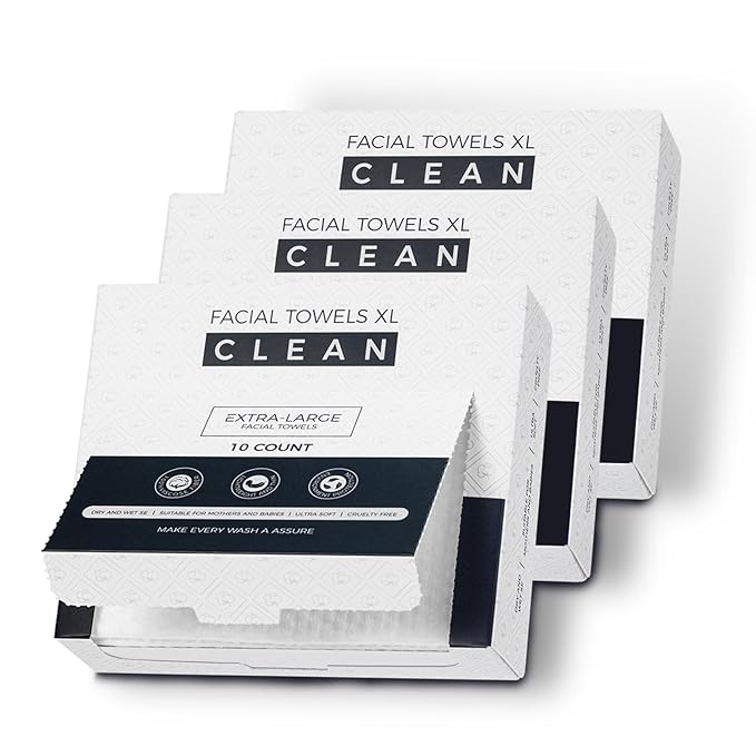 Disposable Face Towels XL,7.9" x 9.4" Large Face Towelettes Disposable,100% Viscose Fiber Extra Thick Soft Dry Wipes For Sensitive Skin,Makeup Remover,Face's Wipes,3 Travel Pack Faces Towel,30 Count