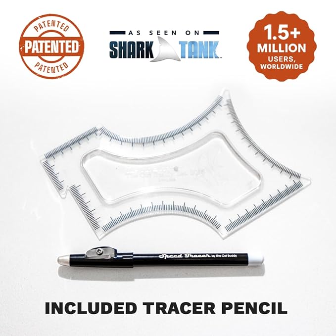 The Cut Buddy Original Shaping Tool, Clear Beard and Hairline Template with Bonus Tracer Pencil, As Seen on Shark Tank