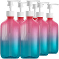 500ml Refillable Plastic Bottles with Pump Dispenser – 6 Pack Gradient Containers, BPA/Paraben-Free, Ideal for Travel Toiletries, Includes Labels