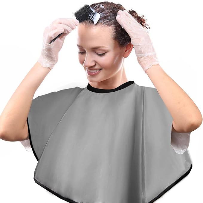 Short Barber Cape, Waterproof Nylon Salon Hair Cutting Cape, Makeup Artist Cape for Hair Dye, Comb-out, Styling, Shampoo