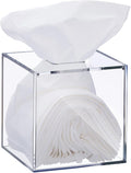 Clear Acrylic Square Facial Tissue Box Holder, Modern Tissue Dispenser, Decorative Tissue Holder for Bathroom Décor, Perfect Tissue Box Holder to Insert Original Tissue Box or Without The Box