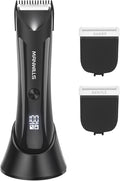 Body Hair Trimmer Men - Ball Trimmer Men, 2 Replaceable Ceramic Blades, Waterproof Pubic Trimmer with Charging Dock, Rechargeable, 7000RPM
