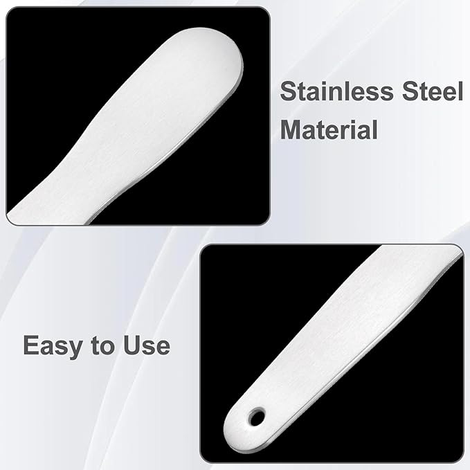 3pcs Mini Stainless Steel Makeup Spatula, 3.35x0.69in Reusable Cosmetic Cream Spatulas Spoon, Silver Facial Skincare Scoop Applicator Massage Beauty Tools for Mixing and Sampling Face Eye Cream
