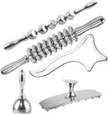 ONUEMP 5-in-1 Stainless Steel Therapy Massage Tools, Gua Sha Scraping Fascia Massage, Maderoterapia Kit Colombiana for Lymphatic Drainage, Cellulite Remover, Ice Body Sculpting