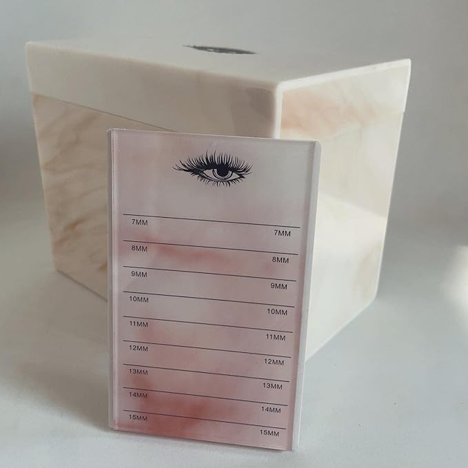 10 Layers Acrylic Eyelash Storage Box,Eyelash Holder Extension Tool,Makeup Organizer False Eyelashes Glue Pallet Holder, Grafting Eye lashes Close-Packed Display with 10 Pallets (Yellow Marble)