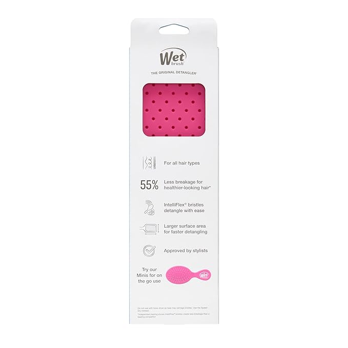 Wet Brush Paddle Detangler Hair Brush, Pink Frost - Ultra-Soft IntelliFlex Detangling Bristles with AquaVent Design - Spread Hair Treatments Evenly - Glides Through Tangles For All Hair Types