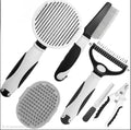 Dog Grooming Kit for Dogs at Home, 6-in-1 Pet Grooming Kit with Slicker Brush, Dematting Tool, Stainless Steel Comb, Nail Clipper for Dogs, Nail File & Bath Massage Glove