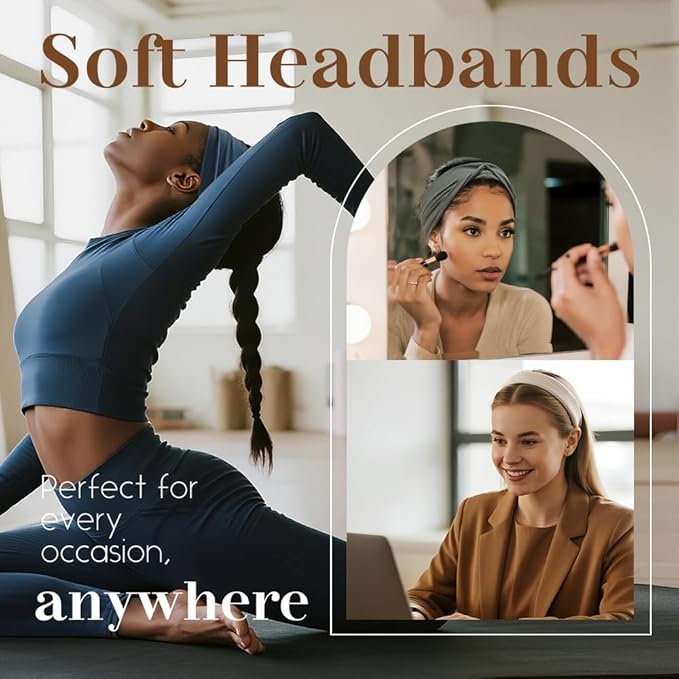 12 PCS Wide Headbands for Women Non Slip, Nurse Headbands for Women, Fabric Head Bands for Women's Hair, Fashion Hair Accessories