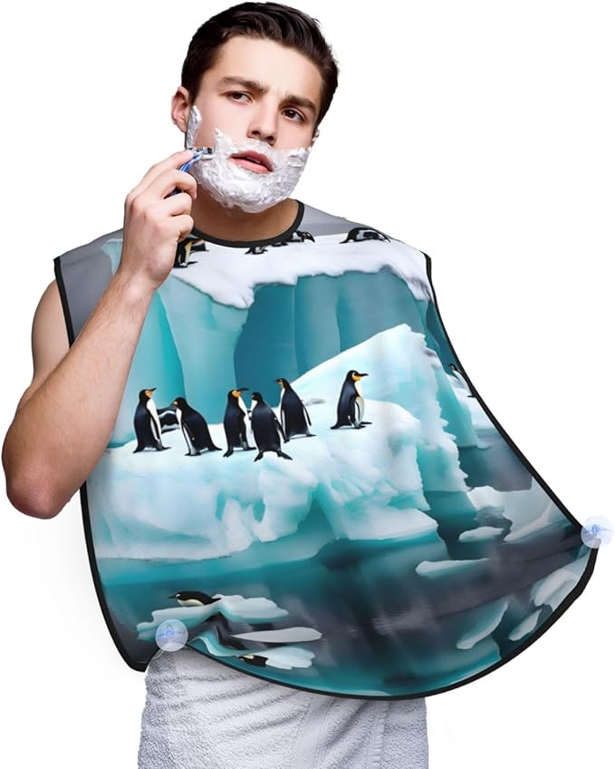 Purple Music Notes Print Beard Bib Shaving Apron, Beard Hair Trimming Cape – For Dad
