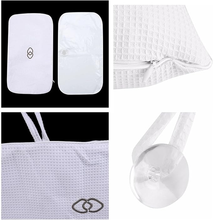 Inflatable Bath Pillows for Tub,Bath Tub Pillows for Head and Neck Support,Ergonomic Bath Pillows with Non-Slip Suction Cups,Bath Pillow for Spa Gifts Tub Women Bathroom Accessories Soaking