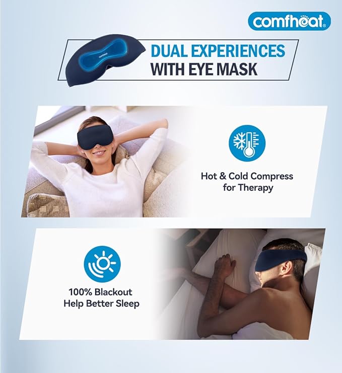 3D Cooling Sleep Mask Blackout Gel Eye Mask for Cold Hot Compress, Cooling Weighted Eye Mask for Sleeping, Zero Eye Pressure, Ice Cold Pack, Cold Compress for Puffy Eyes
