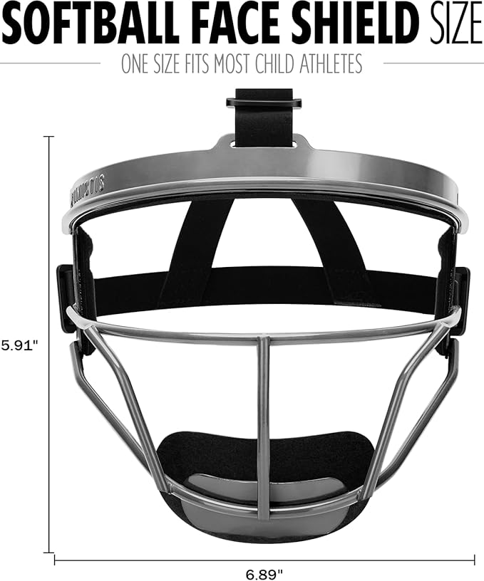 Dinictis Softball Face Mask, Lightweight, Comfortable, with Wide Field Vision, Durable and Safe Face Guards, Premium Protective Softball Fielder's Mask