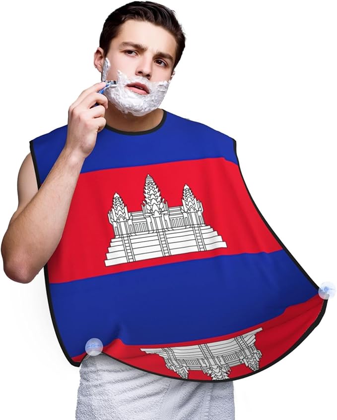 Flag Of Bangladesh Print Beard Bib Shaving Apron, Beard Hair Trimming Cape Gift For Dad
