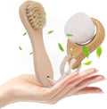 LOGJAM 2 Pcs Face Cleansing Brush, Soft Bristle Facial Dry Brushes, Natural Bristle Face Brush for Deep Pore Cleaning