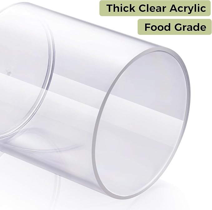 4 Pack Acrylic Qtip Holder Dispenser for Cotton Swabs, Balls, Pads, Floss Picks- Small Clear Acrylic Canister Apothecary Jar Set, Bathroom Essentials Accessories Decor, Vanity Makeup Storage Organizer