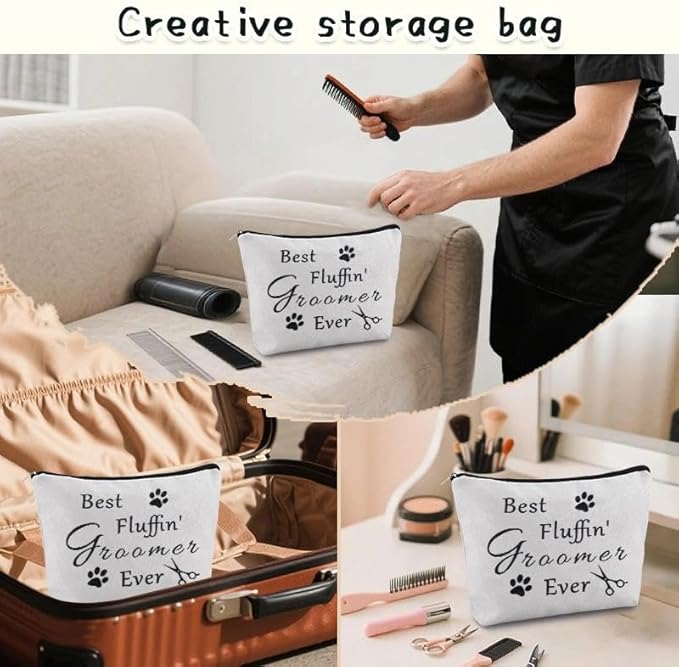 yaozeio Dog Pet Groomer Gift Bag for Women Pet Grooming Bag for Dogs Groomers Birthday Christmas Gifts for Daughter Son Pet Grooming Storage Pouch for Sister Cat Lover Dog Groomer Travel Case