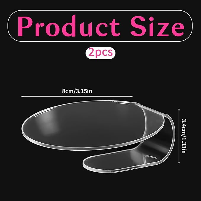 2 PCS Makeup Mixing Palette, Makeup Mixing Tray Acrylic Clear Foundation Palettes Nail Art Manicure Palettes Eyeshadow Make up Hand Palette for Beauty Salon Color Cream Mixings Foundation