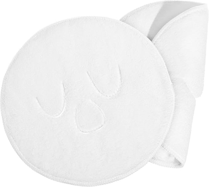 2Pcs Thick Coral Fleece Facial Towels for Hot Cold Compress Soft Face Care Towels for Skin Soothing and Cooling for Women White