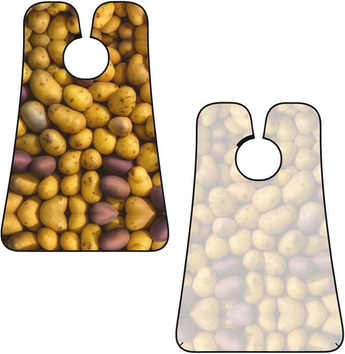 Many Potatoes Print Beard Bib Apron For Men, Beard Hair Catcher For Men Shaving Trimming,Beard Cape Cloth