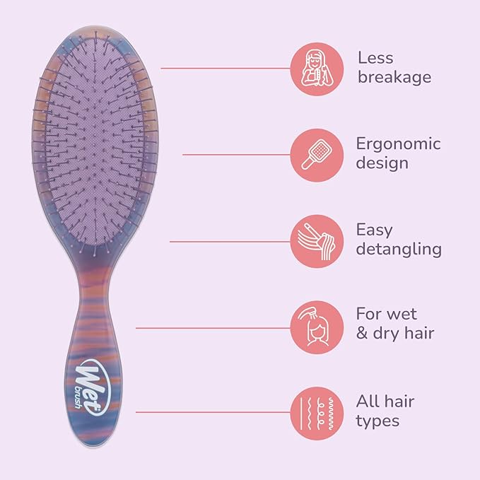 Wet Brush Original Detangler Hair Brush, Purple (Desert Afterglow), Ultra-Soft IntelliFlex Bristles, Detangling Bristles Glide Through Tangles (Wet Dry & Damaged Hair), Women & Men