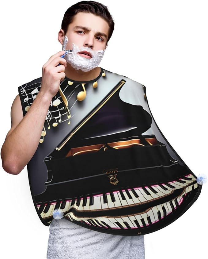 Ocean Fishes Print Beard Bib Shaving Apron, Beard Hair Trimming Cape Gift For Dad
