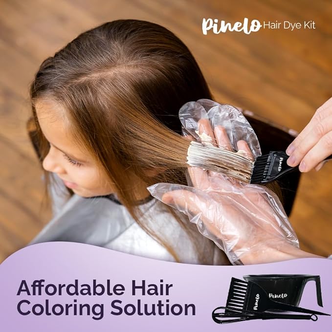 17-in-1 Hair Dye Kit - Pouch with Complete Hair Coloring Kit, Color Mixing Bowl, Brushes, Clips, Disposable Gloves, Mixing Whisk - DIY Highlights, Professional, Hairdressing Supplies