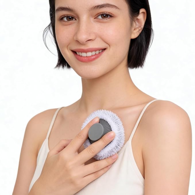 Face Scrubber & African Net, Silicone Exfoliating Brush for Men, Facial Cleansing Brush, Manual Waterproof Cleansing Skin Care, Blackhead Removing Pore Cleansing Massaging Face Brushes - Grey