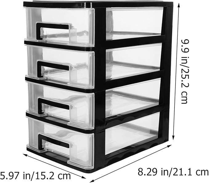 Beaupretty Elegant 4-layer Mini Storage Box Pp Plastic Desktop Drawer Type Storage Organizer Cosmetics Holder for Makeup Desk Supplies