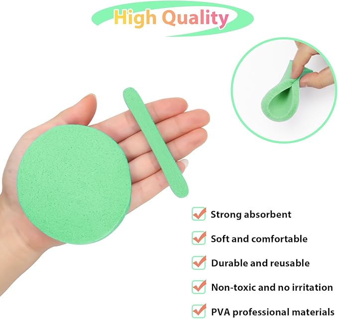 120Pcs Facial Compressed Facial Sponges for Women, Coldairsoap PVA Professional Makeup Sponge Female Removal Pads Compress Exfoliating Face Cleansing Rounds Wash Pad (pink+green+blue+purple)