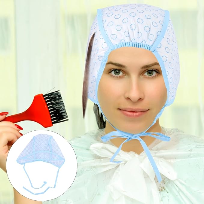 30Pcs Hair Highlight Cap Kit, Salon Hair Coloring Dye Cap Highlight Tipping Cap with Plastic Hooks for Salon Home (Blue)