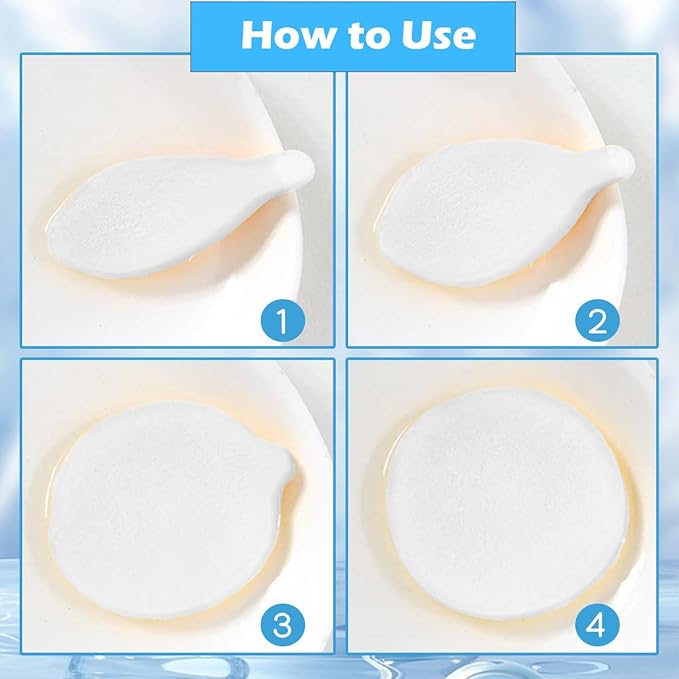 Facial Sponge Compressed,120 Count PVA Professional Makeup Removal Round Face Wash Sponges Spa Pads Exfoliating Cleansing for Women,White