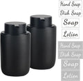 BosilunLife Foaming Soap Dispenser Set - Black Ceramic Foam Hand Dispenser 12oz Soap Dispenser Set with Rust Proof Pump, 4Pcs Clear Stickers for Kitchen, Bathroom - 2 Pack