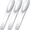 3pcs Mini Stainless Steel Makeup Spatula, 2.75x0.45in Reusable Cosmetic Cream Spatulas Spoon, Silver Skincare Scoop Applicator Facial Massage Beauty Tools for Mixing Face Eye Cream