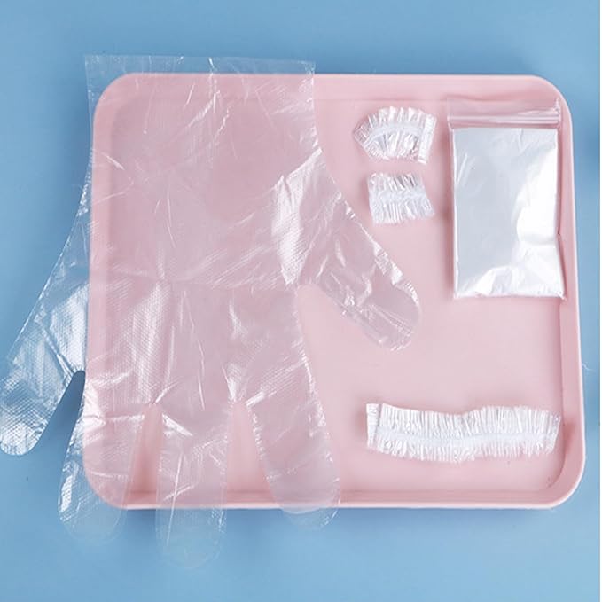 10 Set Disposable Hair Dye Cape Shower Caps Ear Covers Plastic Gloves Protection Kit for Hair Color Creme Application Coloring Dyeing Bleaching Tinting DIY Tool Salon Hair Colorist Color Spray