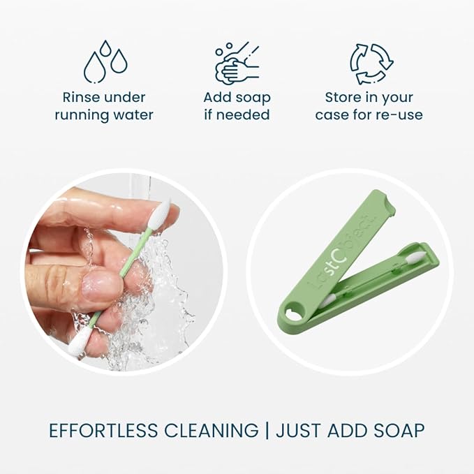 LastSwab® Reusable Cotton Swabs for Gentle and Eco-Friendly Beauty Routines - The Sustainable Alternative to Single-Use Q Tips - Zero Waste & Easy to Clean - Comes with a Convenient Travel Case Holder
