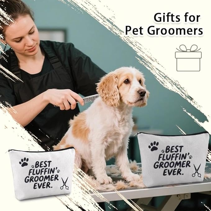 yaozeio Dog Groomer Makeup Bag Pouch for Women Cat Pet Grooming Bag Organizer for Men Dog Grooming Travel Case for Groomers Birthday Christmas Gifts for Friend Sister Groomer Gifts for Daughter Son