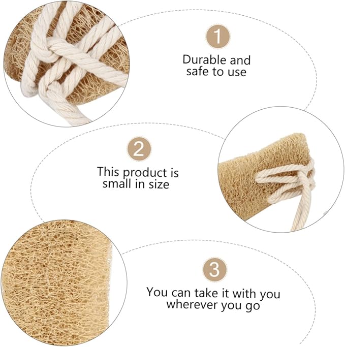 OUNONA Exfoliating Loofah Back Scrubber Strap for Shower Natural Gourd Fiber Bath Exfoliating Band Long Size Back Cleaner for Women and Men for Shower and Bath Use