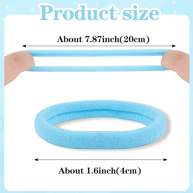 100PCS Hair Ties for Women, Seamless Cotton Elastic Hair Bands No Damage, Thick Ponytail Holders for Girls, Women - Soft Hair Ties (6 Colors)